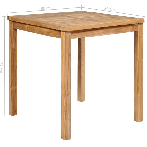 vidaXL 3 Piece Garden Dining Set 80x80 cm Solid Teak Wood