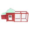 vidaXL Chicken Coop with Nest Box Red 190x72x102 cm Solid Firwood