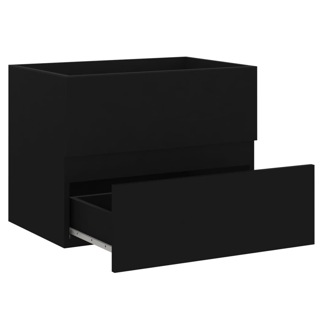 vidaXL Sink Cabinet Black 60x38.5x45 cm Engineered Wood