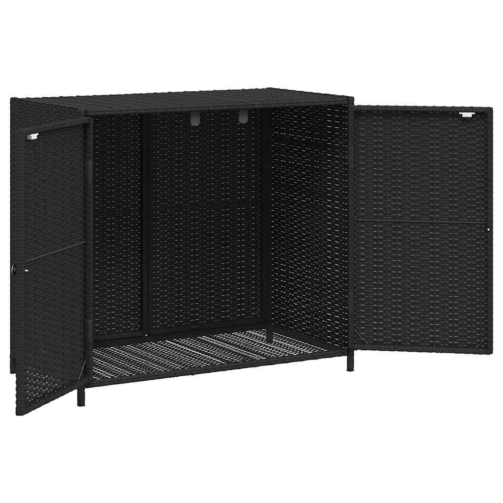 vidaXL Garden Storage Cabinet Black 83x45x76 cm Poly Rattan