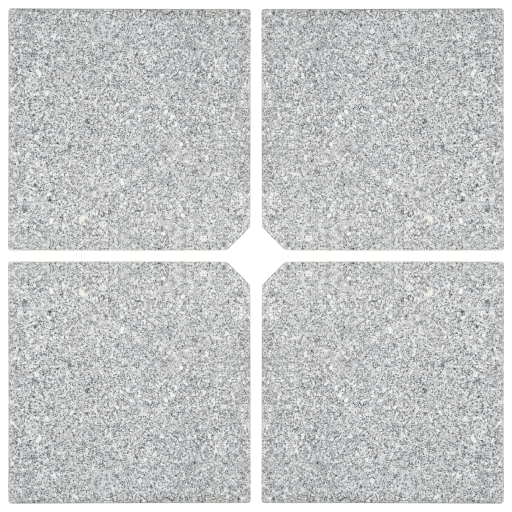 vidaXL Umbrella Weight Plates 4 pcs Grey Granite Square 100 kg