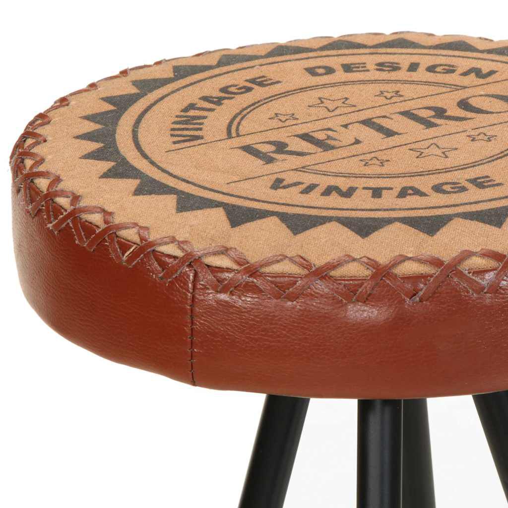 vidaXL Bar Stools 4 pcs Real Leather