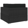 vidaXL Sectional Corner Chair 1 pc with Cushions Poly Rattan Black