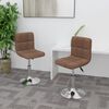 vidaXL Swivel Dining Chairs 2 pcs Brown Fabric