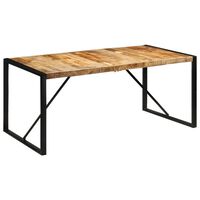 vidaXL Dining Table 175x90x76 cm Solid Rough Wood Mango, brown vidaXL Dining Table 175x90x76 cm Solid Rough Wood Mango