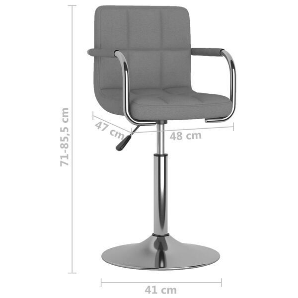 vidaXL Bar Stool Light Grey Fabric