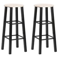 vidaXL Bar Stools 2 pcs Black MDF, black and wood vidaXL Bar Stools 2 pcs Black MDF