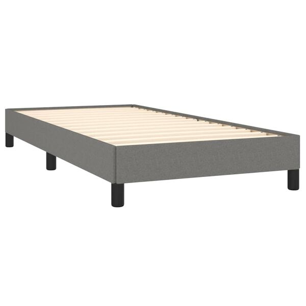 vidaXL Bed Frame without Mattress Dark Grey 92x187 cm Single Fabric