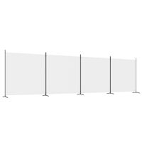 vidaXL 4-Panel Room Divider White 698x180 cm Fabric