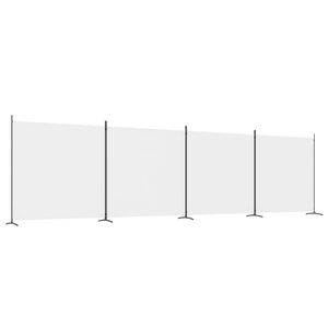 vidaXL 4-Panel Room Divider White 698x180 cm Fabric