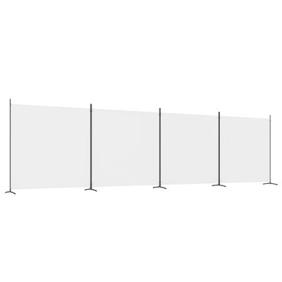 vidaXL 4-Panel Room Divider White 698x180 cm Fabric, white vidaXL 4-Panel Room Divider White 698x180 cm Fabric