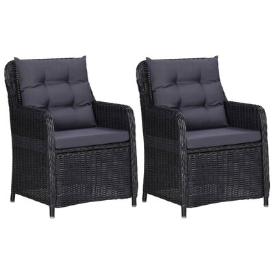 vidaXL 3 Piece Garden Dining Set Black, black vidaXL 3 Piece Garden Dining Set Black