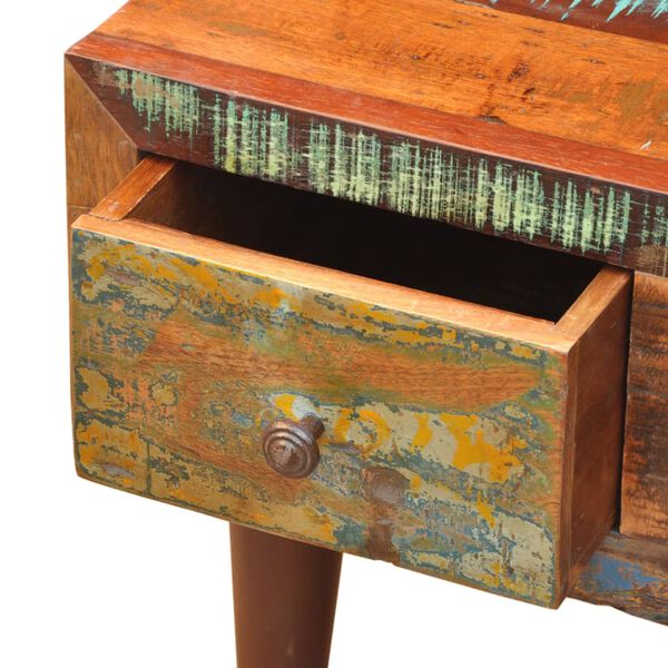 vidaXL Coffee Table with Curved Edge 1 Drawer Reclaimed Wood