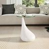vidaXL Coffee Table with Round Glass Top High Gloss White
