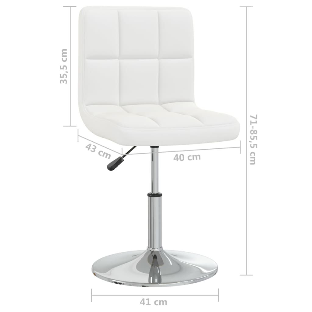 vidaXL Bar Stool White Faux Leather