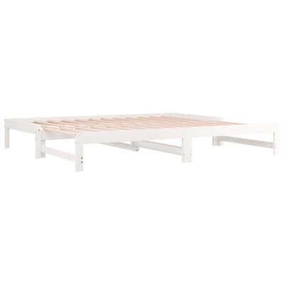 vidaXL Pull-out Day Bed without Mattress White 2x(80x200) cm