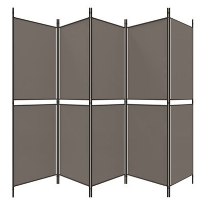 vidaXL 5-Panel Room Divider Anthracite 250x180 cm Fabric, anthracite vidaXL 5-Panel Room Divider Anthracite 250x180 cm Fabric