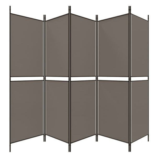 vidaXL 5-Panel Room Divider Anthracite 250x180 cm Fabric