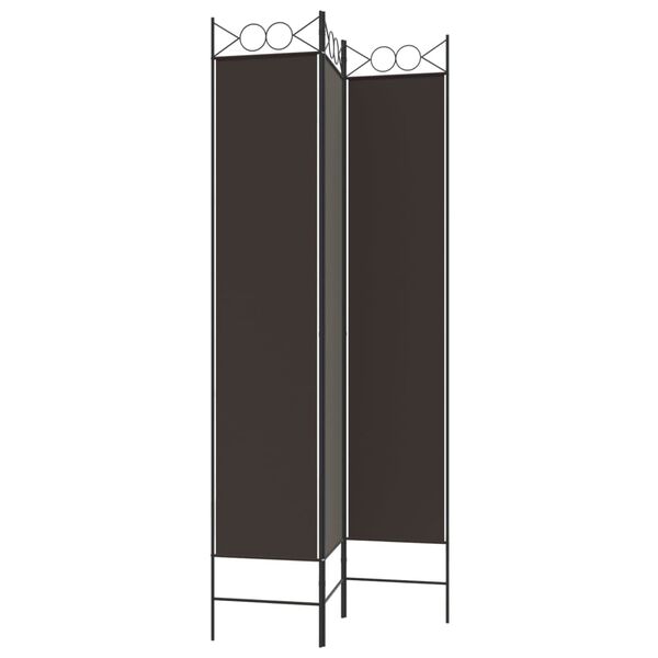 vidaXL 3-Panel Room Divider Brown 120x220 cm Fabric