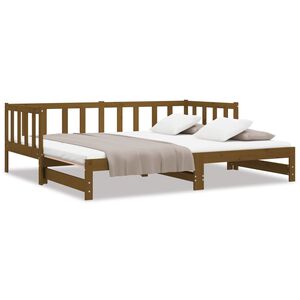 vidaXL Pull-out Day Bed without Mattress Honey Brown 2x(90x200)cm