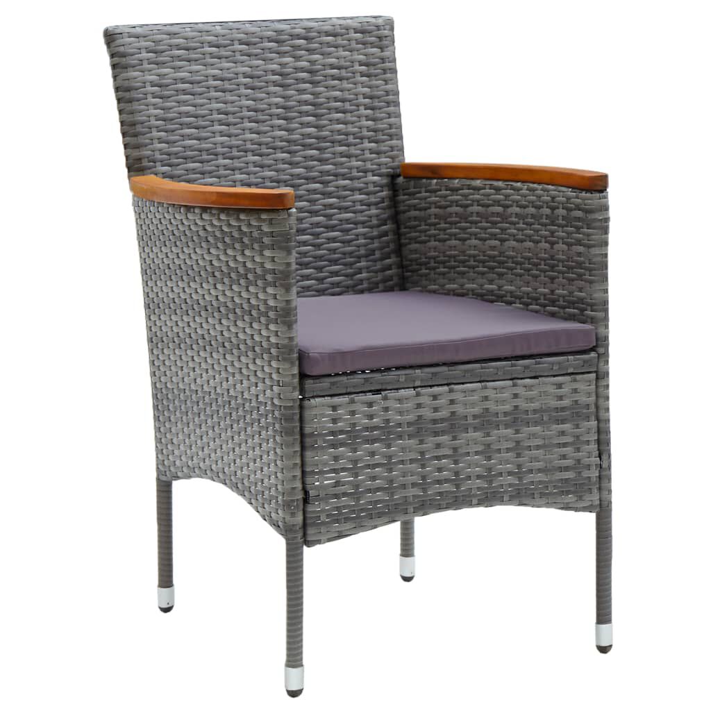 vidaXL 9 Piece Garden Dining Set Grey