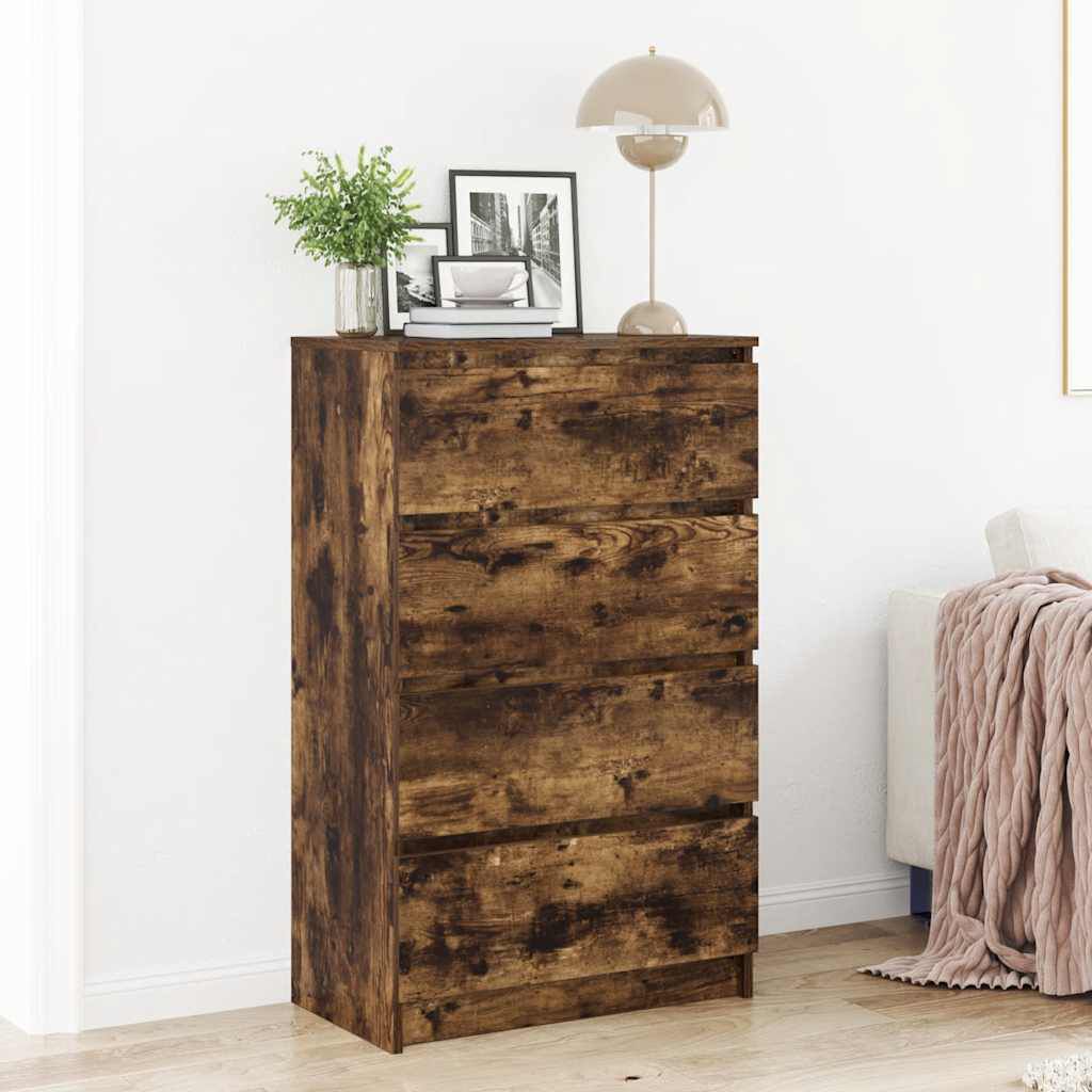 vidaXL Sideboard Smoked Oak 60x35x98.5 cm Engineered Wood