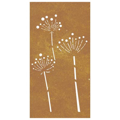 vidaXL Garden Wall Decoration 105x55 cm Corten Steel Flower Design,  vidaXL Garden Wall Decoration 105x55 cm Corten Steel Flower Design