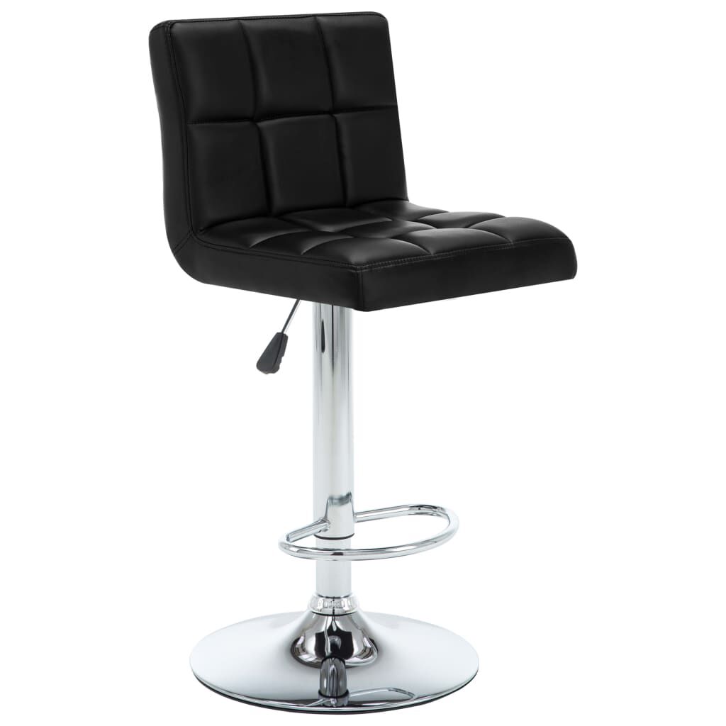 vidaXL Bar Stools 2 pcs Black Faux Leather