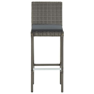 vidaXL 3 Piece Garden Bar Set Grey Solid Wood Acacia and Poly Rattan, grey vidaXL 3 Piece Garden Bar Set Grey Solid Wood Acacia and Poly Rattan