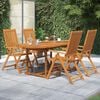 vidaXL 5 Piece Garden Dining Set Solid Wood Acacia 120-170 cm