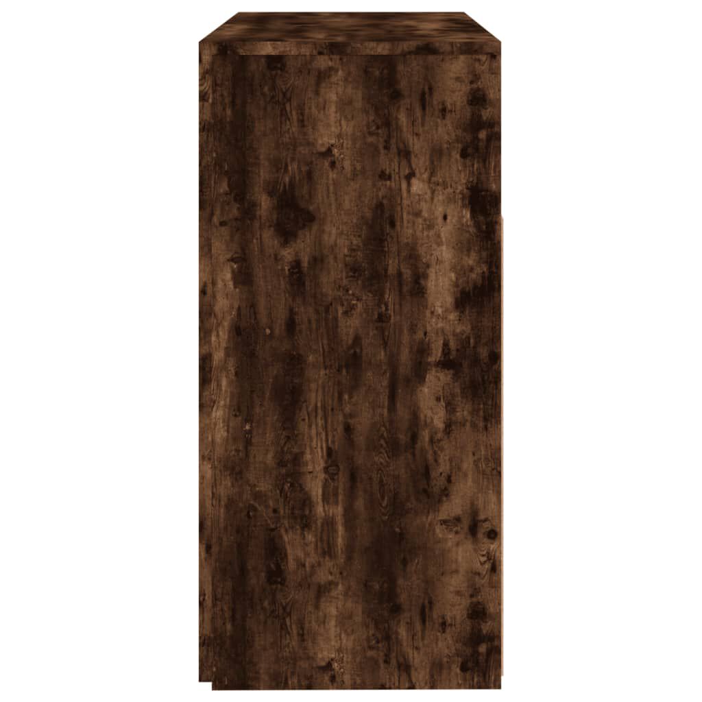 vidaXL Sideboard with LED Lights Smoked Oak 80x35x75 cm
