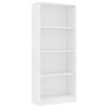 vidaXL 4-Tier Book Cabinet White 60x24x142 cm Engineered Wood