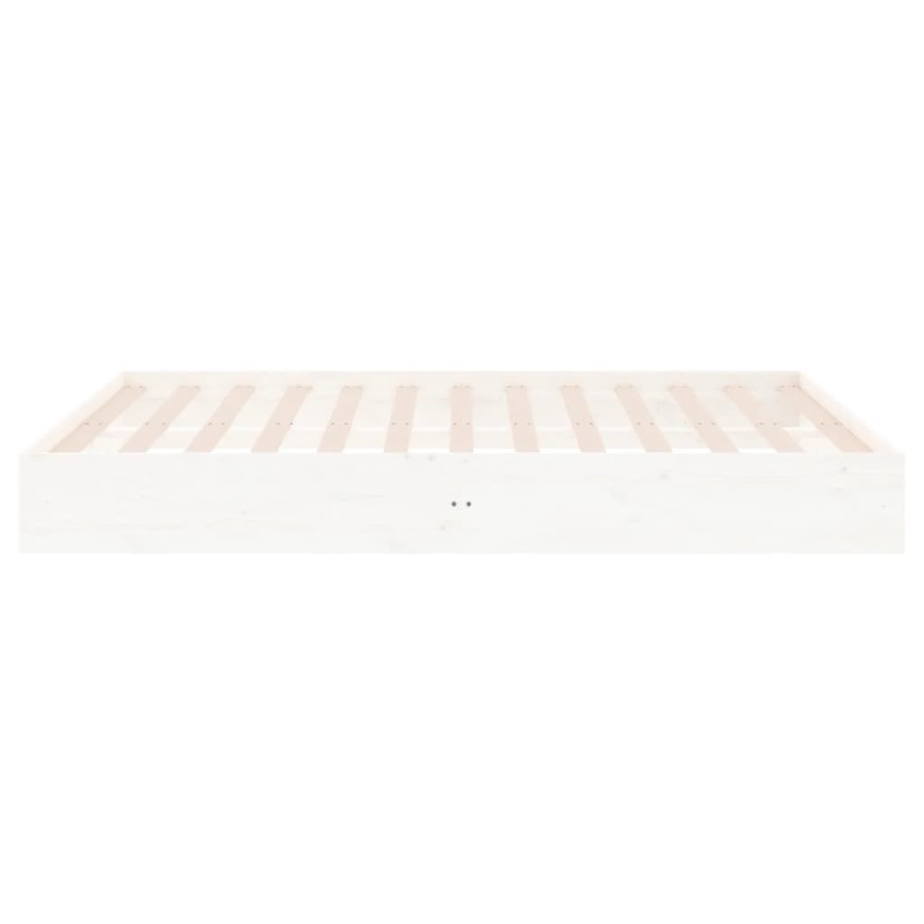vidaXL Bed Frame without Mattress White Solid Wood 180x200 cm Super King