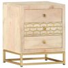 vidaXL Bedside Cabinet Gold 40x30x50 cm Solid Mango Wood