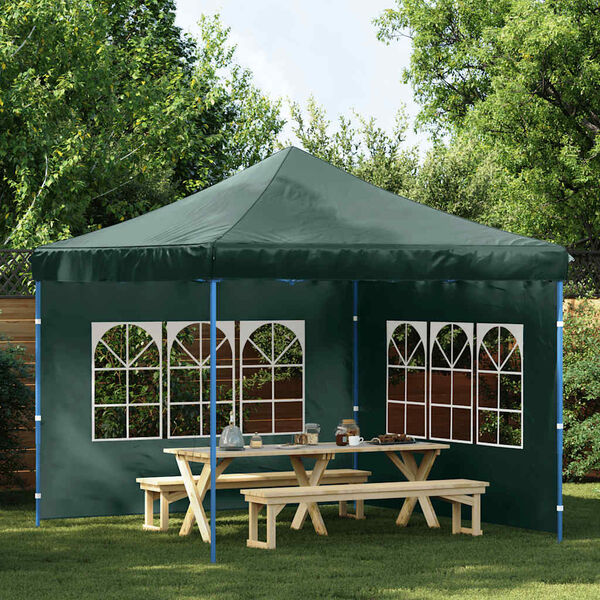vidaXL Party Tent Sidewall 2 pcs with Window PE Green