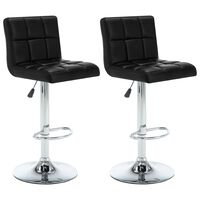 vidaXL Bar Stools 2 pcs Black Faux Leather, black vidaXL Bar Stools 2 pcs Black Faux Leather