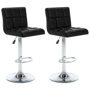 vidaXL Bar Stools 2 pcs Black Faux Leather
