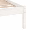 vidaXL Bed Frame without Mattress White Solid Wood 200x200 cm