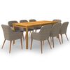 vidaXL 9 Piece Garden Dining Set Brown