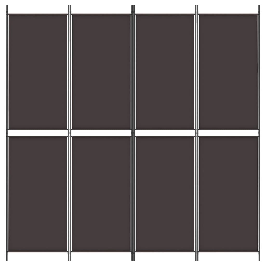 vidaXL 4-Panel Room Divider Brown 200x220 cm Fabric