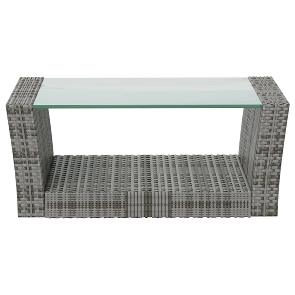 vidaXL 8 Piece Garden Lounge Set with Cushions Poly Rattan Grey