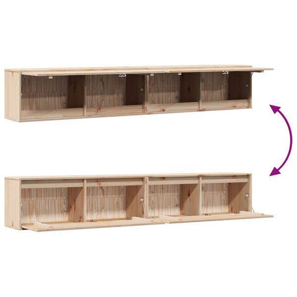 vidaXL Wall Cabinets 2 pcs 100x30x35 cm Solid Wood Pine