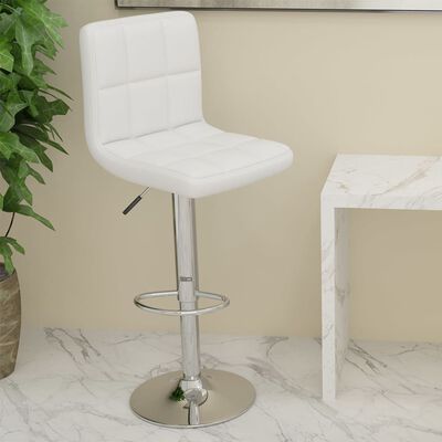 vidaXL Bar Stool White Faux Leather, white vidaXL Bar Stool White Faux Leather