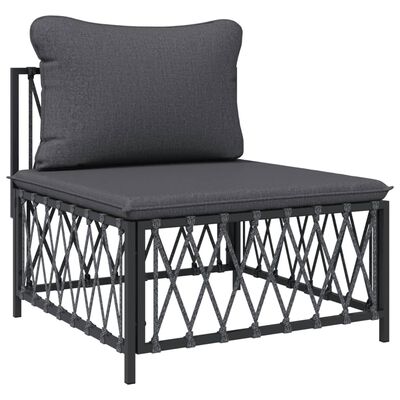 vidaXL 4 Piece Garden Lounge Set with Cushions Anthracite Steel, anthracite vidaXL 4 Piece Garden Lounge Set with Cushions Anthracite Steel
