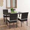 vidaXL 5 Piece Garden Dining Set Poly Rattan Black