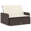 vidaXL 2 Piece Garden Lounge Set with Cushions Poly Rattan Brown