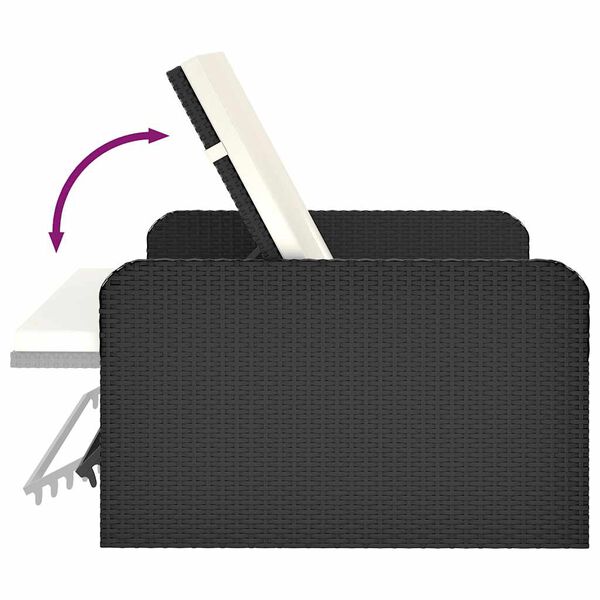 vidaXL 2 Piece Garden Lounge Set with Cushions Poly Rattan Black