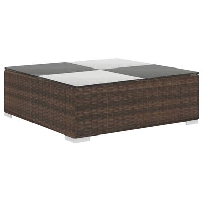 vidaXL 6 Piece Garden Lounge Set with Cushions Poly Rattan Brown, brown and white vidaXL 6 Piece Garden Lounge Set with Cushions Poly Rattan Brown