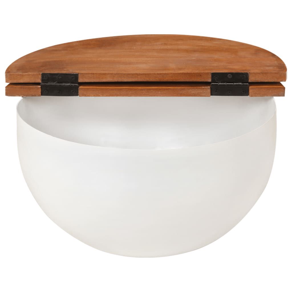 vidaXL Coffee Table White 50x27 cm Solid Wood Reclaimed