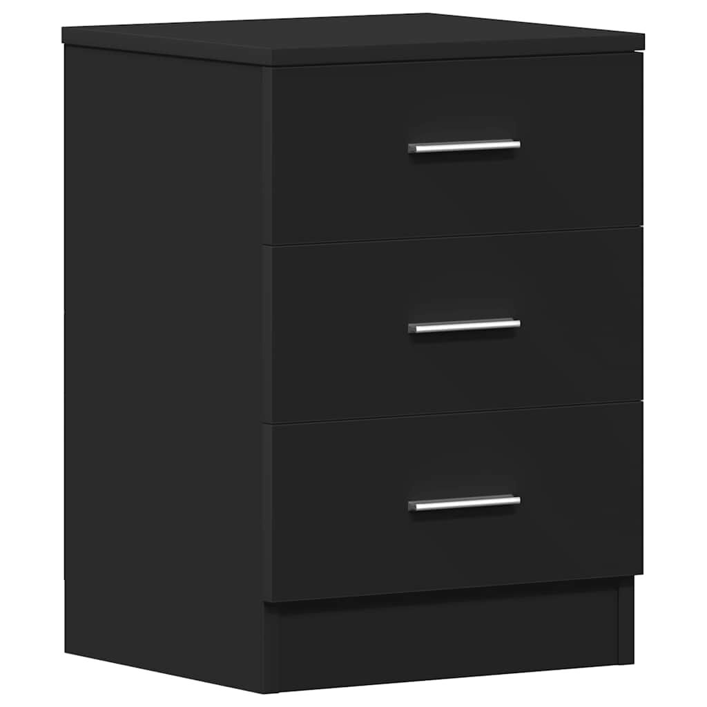 vidaXL Bedside Cabinets 2 pcs Black 38x35x56 cm Engineered Wood